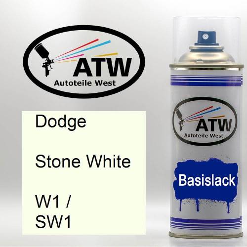Dodge, Stone White, W1 / SW1: 400ml Sprühdose, von ATW Autoteile West.